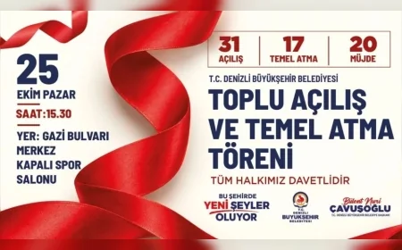 Denizli Büyükşehir Belediye Başkanı Bülent Nuri Çavuşoğlu, 16,2 Milyar TL’lik 68 Proje İçin Tüm Denizlilileri Törene Davet Etti