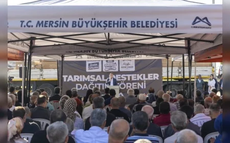 Mersin Büyükşehir Belediyesi’nden 8 İlçede Üreticilere Tarımsal Destek: Hasat Makinesinden Küçükbaş Hayvana Kadar Çok Sayıda Destek Sağlandı