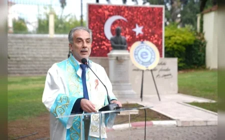 Ege Üniversitesinde Cumhuriyetin 103’üncü Yıl Dönümü Törenle Kutlandı, Rektör Alcı Bilim ve Eğitim Vurgusu Yaptı