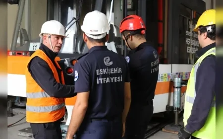 Eskişehir Büyükşehir Belediyesi ESTRAM’da Tramvay Kazalarına Müdahale ve İş Güvenliği Eğitimleri Sürüyor