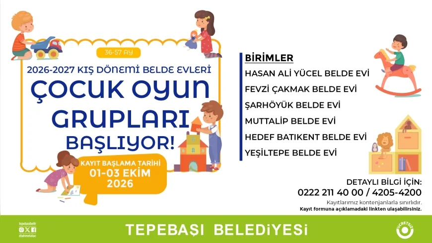 Tepebaşı’nda 36-57 Aylık Çocuklar İçin Oyun Dolu Kış Dönemi Kayıtları Başladı