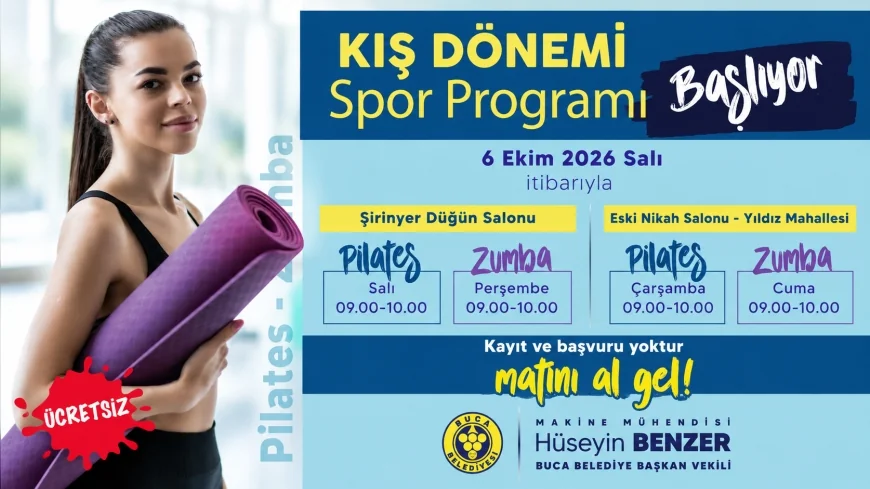 Buca Belediyesi kış dönemi spor kurslarını başlatıyor: Pilates ve zumba dersleri ücretsiz olacak