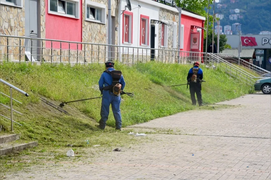 Giresun Belediyesi, Teyyaredüzü Mahallesi’ndeki Gençlik Merkezi Çevresinde Yabani Ot Temizliği Gerçekleştirdi