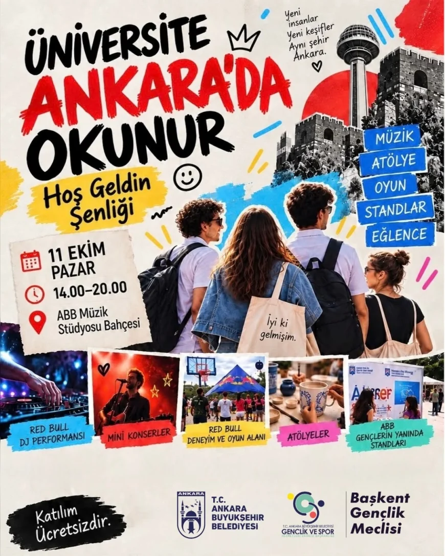 Ankara Büyükşehir Belediyesi Üniversite Öğrencilerini Müzik, Atölye ve Konserlerle Dolu Hoş Geldin Şenliği’nde Buluşturacak