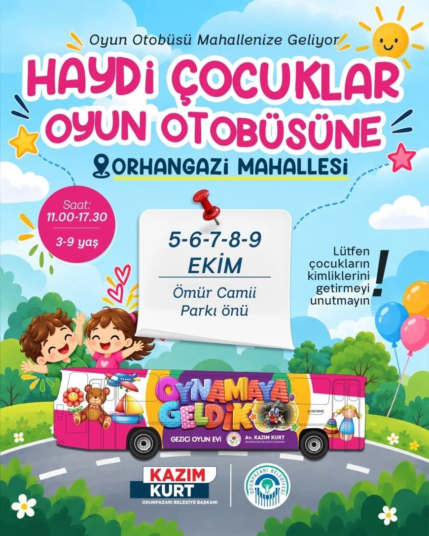 Odunpazarı Belediyesinin Oyun Otobüsü Mahalle Mahalle Geziyor, Çocuklara Eğlence Dolu Etkinlikler Sunuyor