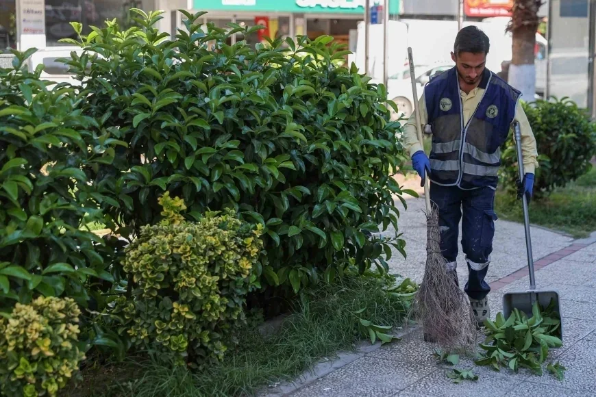 Buca Belediyesi 47 Mahallede Yeşil Alanların Sonbahar Bakımını ve Temizlik Çalışmalarını Sürdürüyor