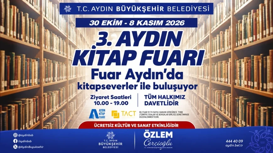 Aydın Büyükşehir Belediye Başkanı Özlem Çerçioğlu: “3. Aydın Kitap Fuarı’na tüm vatandaşlarımızı davet ediyorum”