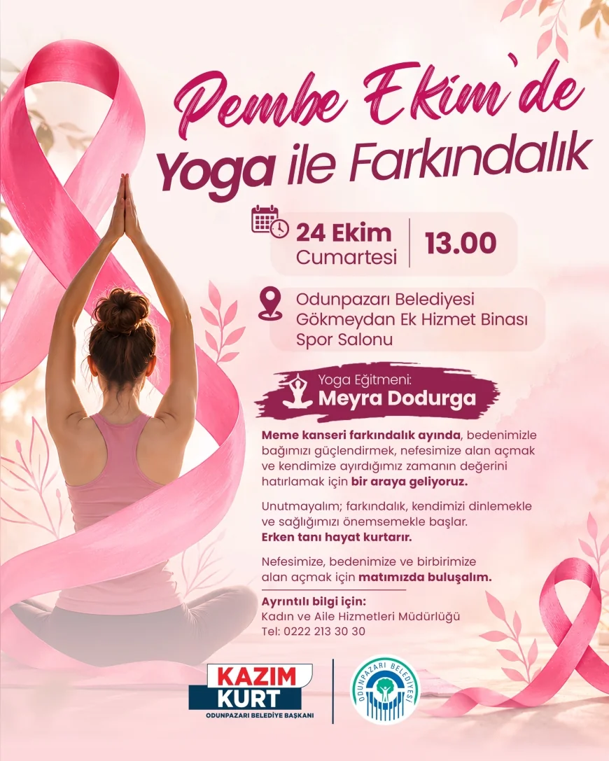 Odunpazarı Belediyesi, Pembe Ekim’de Yoga Etkinliğiyle Meme Kanserinde Erken Tanı Farkındalığı Oluşturacak