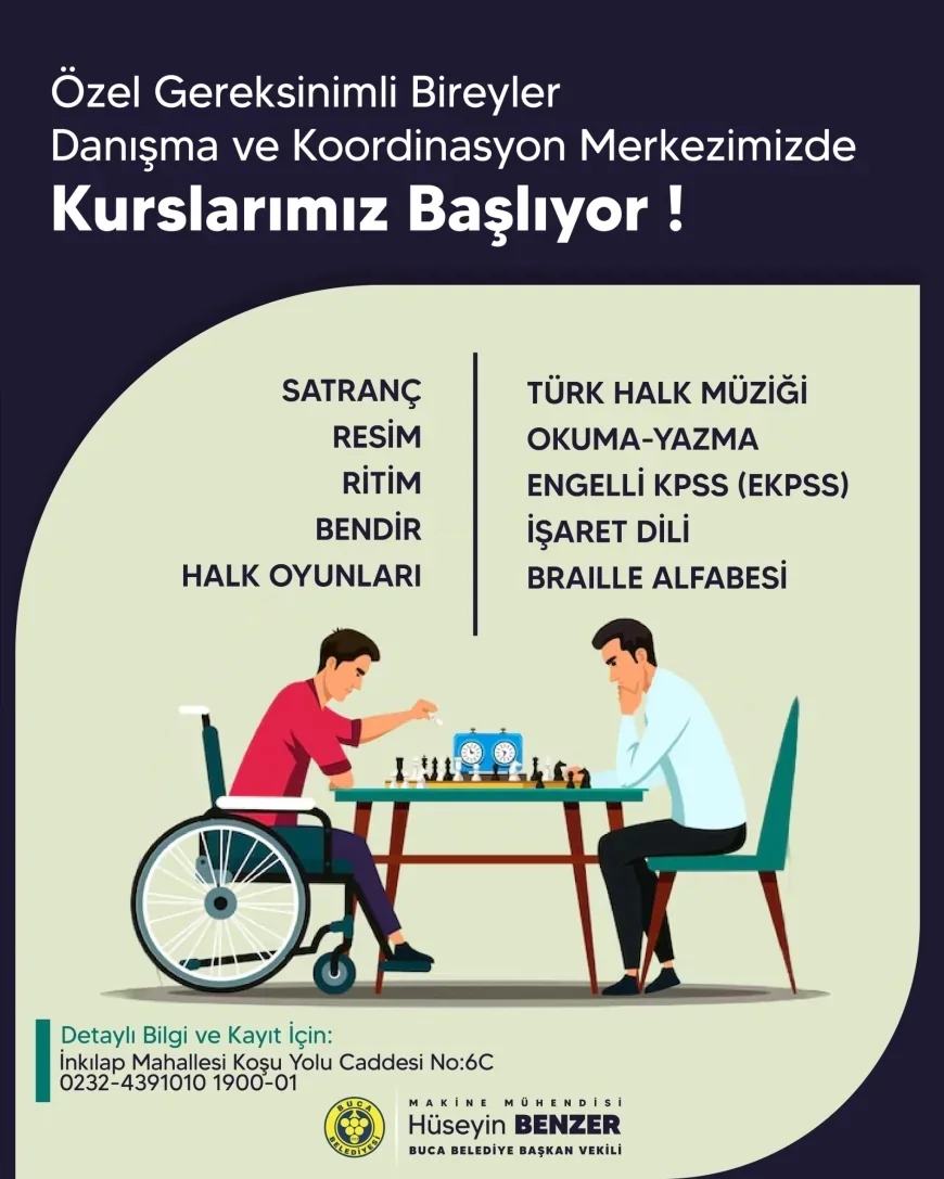 Buca Belediyesi özel gereksinimli bireyler için sanat, müzik ve sınav hazırlığını kapsayan ücretsiz kursları başlatıyor