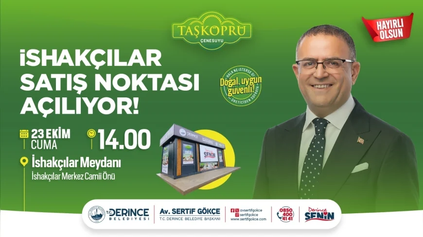 Derince Belediyesi DERTAŞ'ın 11. Satış Noktasını İshakçılar'da Hizmete Açıyor