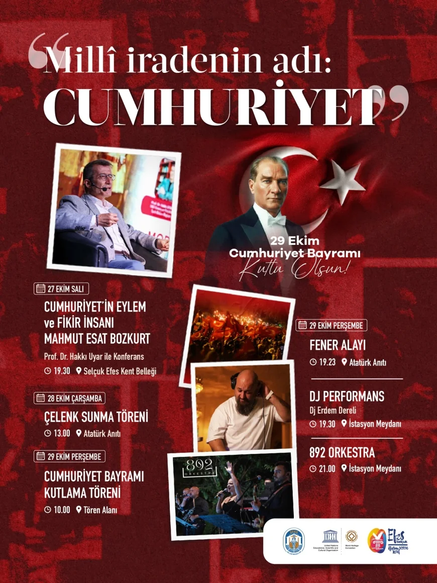 Efes Selçuk’ta Cumhuriyet’in 103. Yılı Fener Alayı, Anma Törenleri ve Konserlerle Kutlanacak