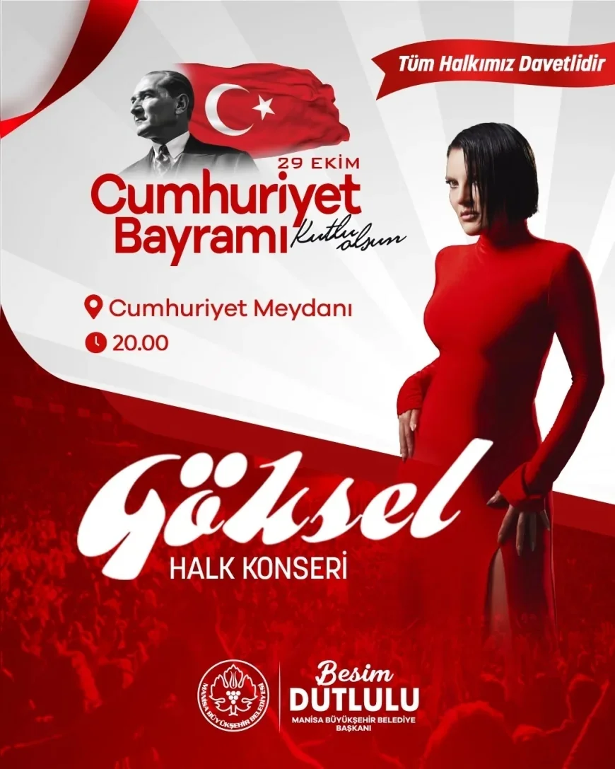 Manisa Büyükşehir Belediyesi’nin Cumhuriyet Bayramı Kutlamaları Göksel Konseriyle Devam Edecek
