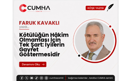 Kötülüğün Hâkim Olmaması İçin Tek Şart: İyilerin Gayret Göstermesidir