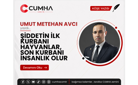 ŞİDDETİN İLK KURBANI HAYVANLAR, SON KURBANI İNSANLIK OLUR