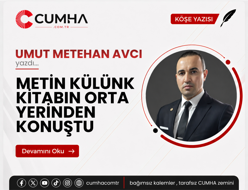 METİN KÜLÜNK KİTABIN ORTA YERİNDEN KONUŞTU