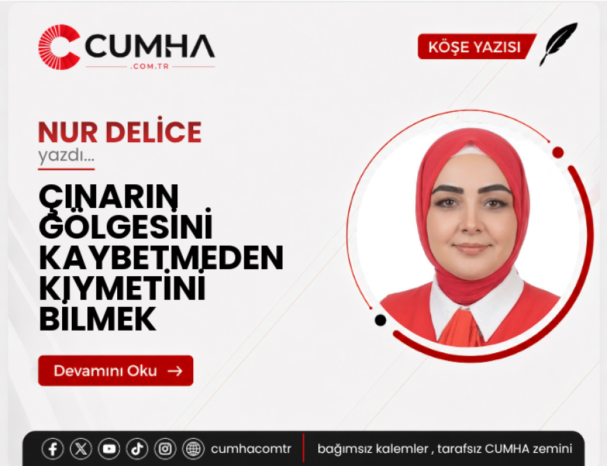 ÇINARIN GÖLGESİNİ KAYBETMEDEN KIYMETİNİ BİLMEK