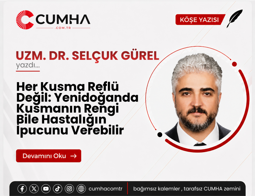 Her Kusma Reflü Değil: Yenidoğanda Kusmanın Rengi Bile Hastalığın İpucunu Verebilir