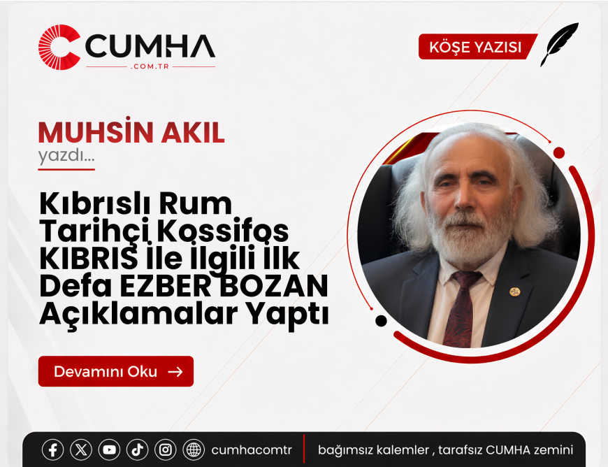 Kıbrıslı Rum Tarihçi Kossifos KIBRIS İle İlgili İlk Defa EZBER BOZAN Açıklamalar Yaptı